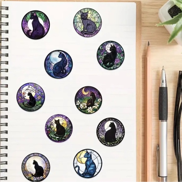 100 Cat Themed Stickers - Picture 3 of 5